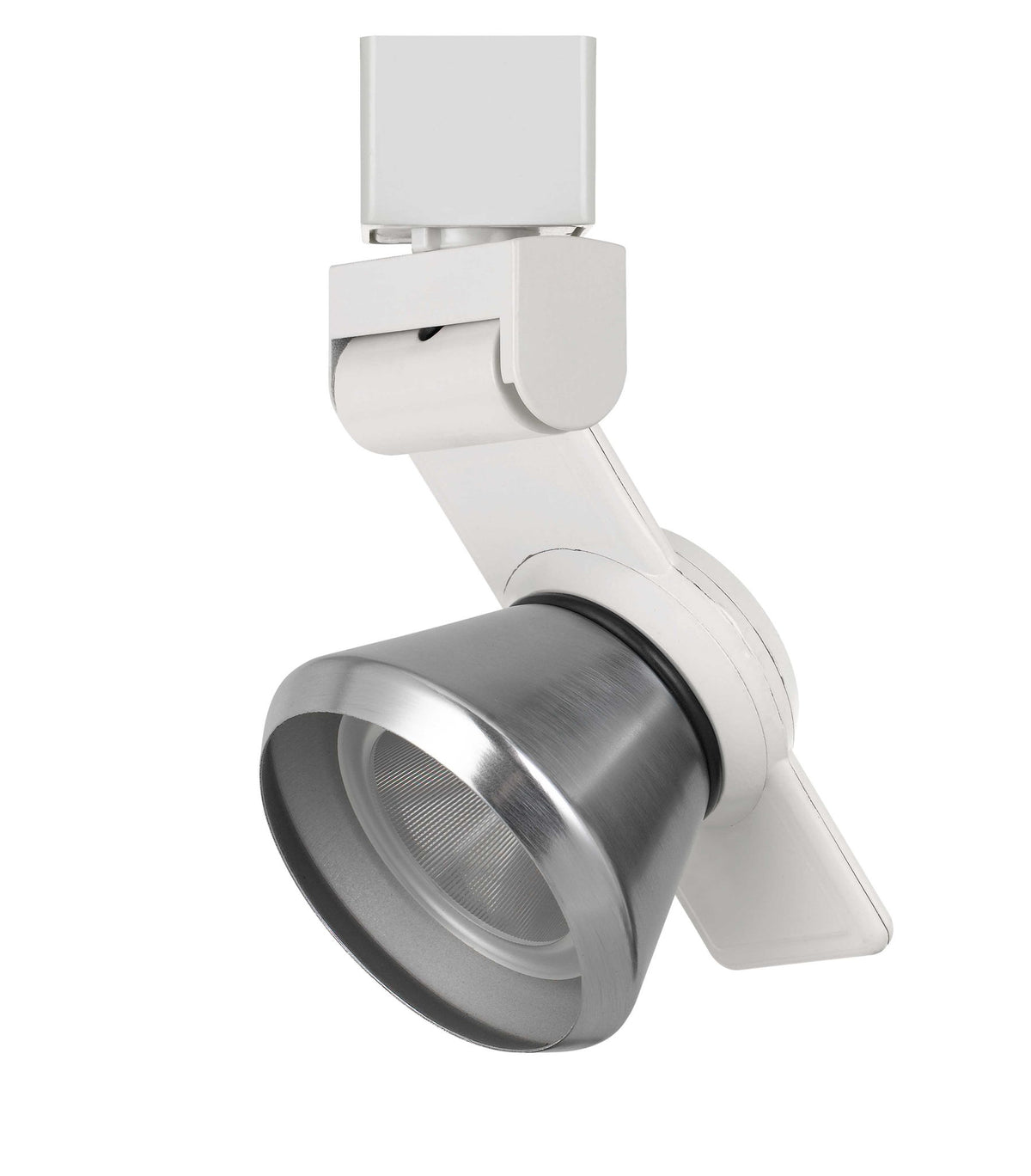 6" Height Metal Track Head - White & Brushed Steel
