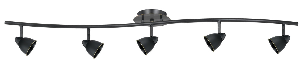 7.25-19.25" Height Adjustable Metal Serpentine Five Light Ceiling Fixture - Dark Bronze