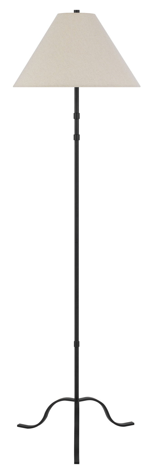 Segovia - Metal Floor Lamp - Black With Hardback Fabric Shade