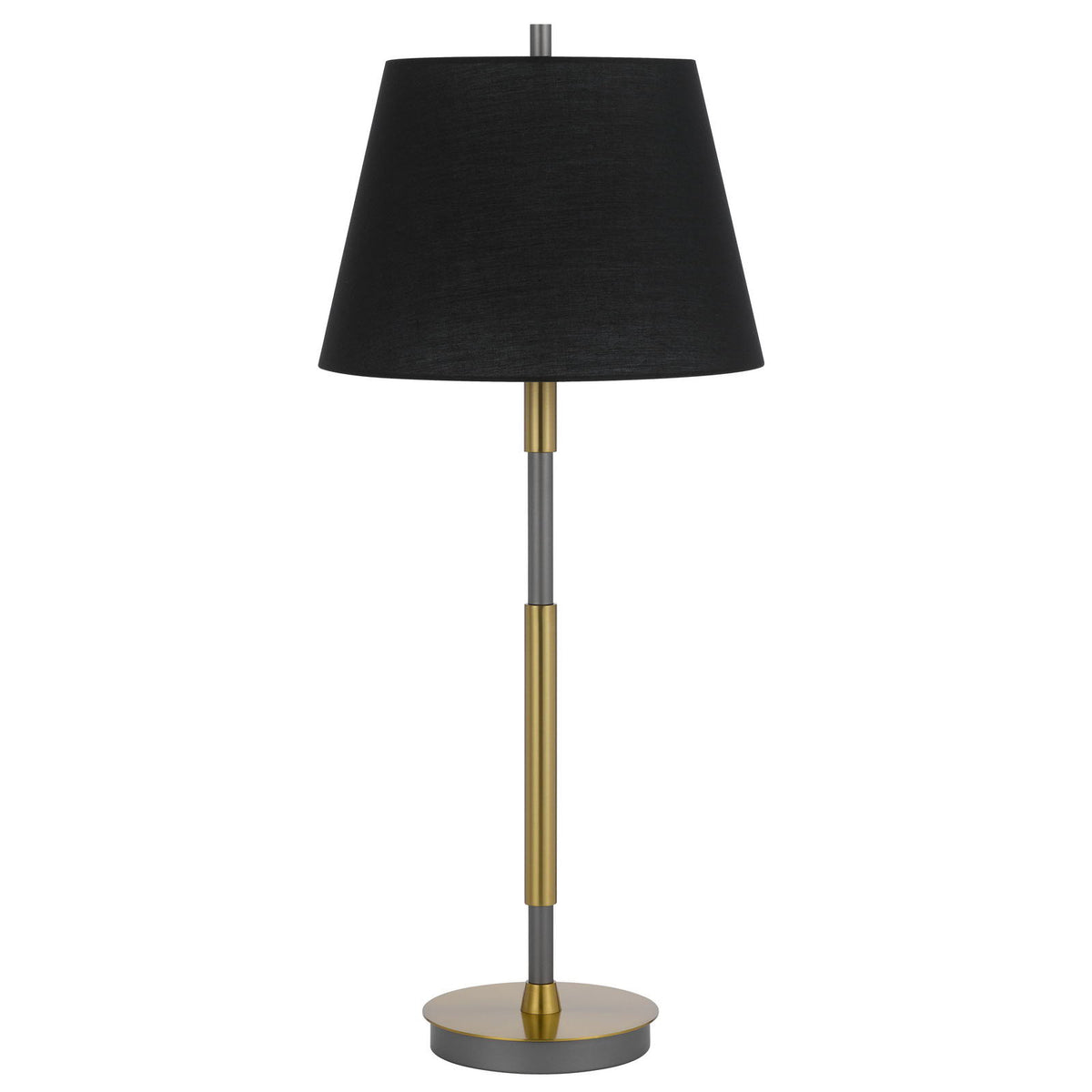 Ciudad - 150W 3 Way Metal Two Tone Table Lamp - Antique Brass / Silver Gray / Black