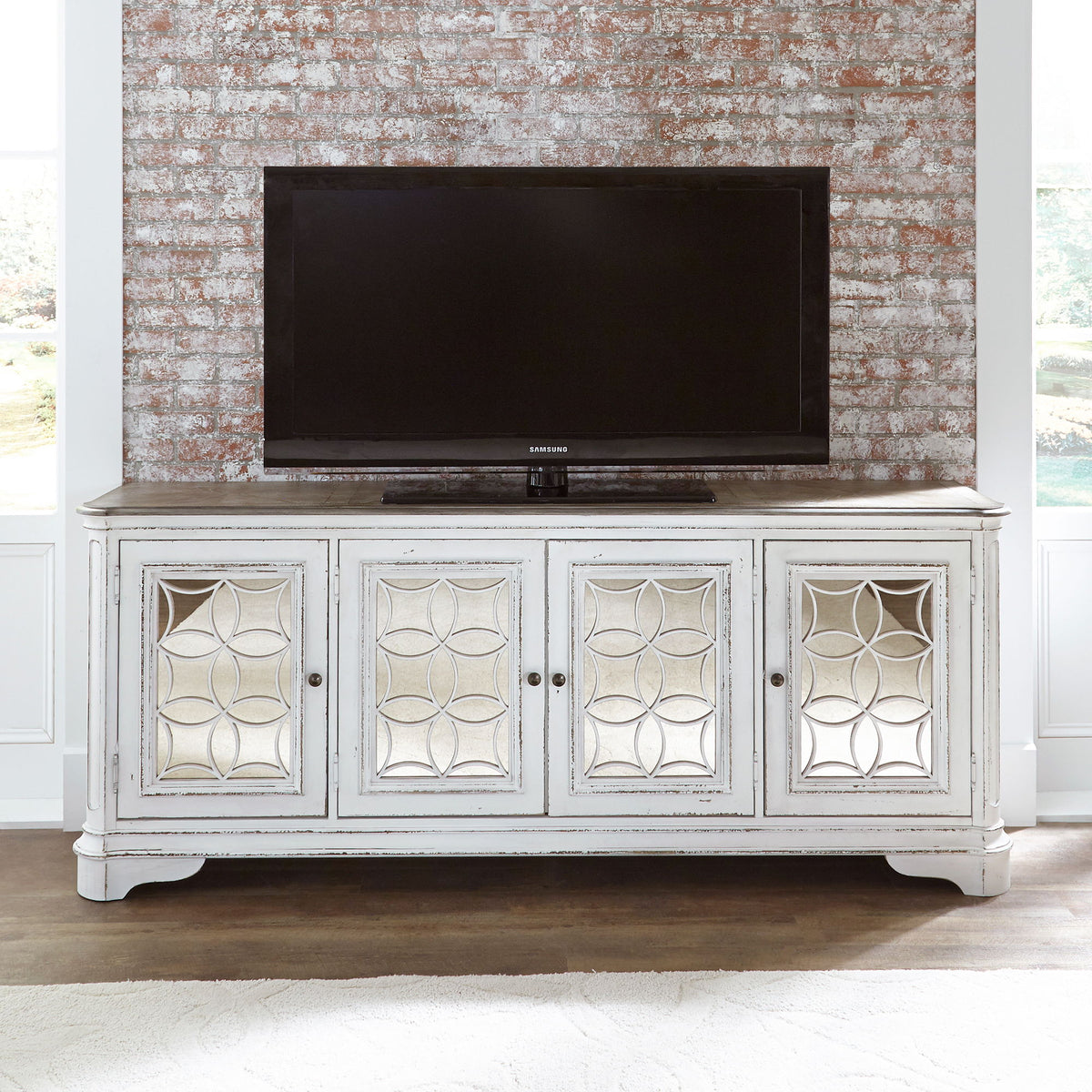 Magnolia Manor - 4 Doors TV Console - Antique White