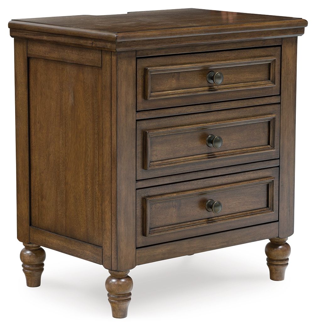 Sturlayne - Three Drawer Night Stand - Brown