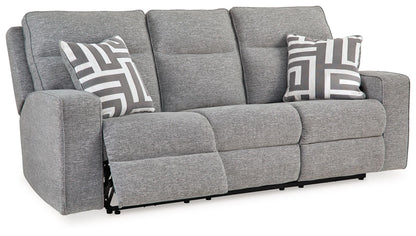 Biscoe - Power Reclining Sofa With Adj Headrest - Pewter