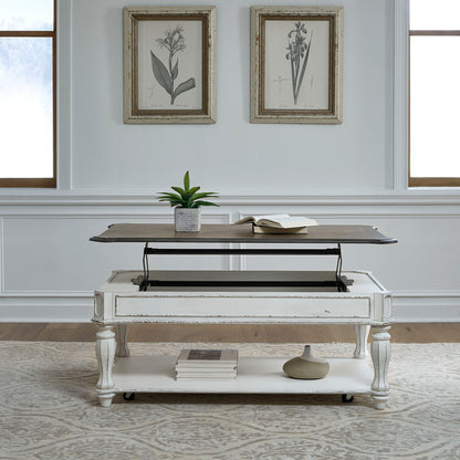 Magnolia Manor - Lift Top Cocktail Table - Antique White