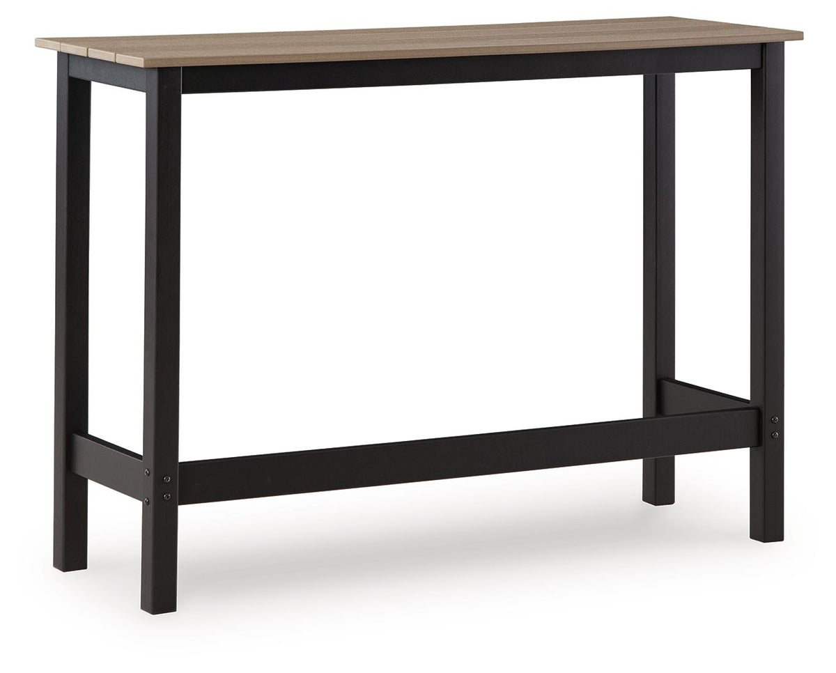 Shoreline Beach - Outdoor Counter Table And 2 Barstools (Set of 3) - Black / Beige