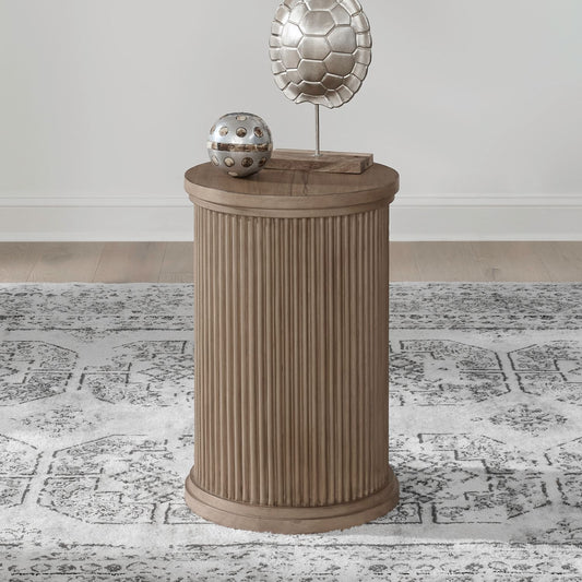 Haven Hills - Round Chairside Table - Camel Beige