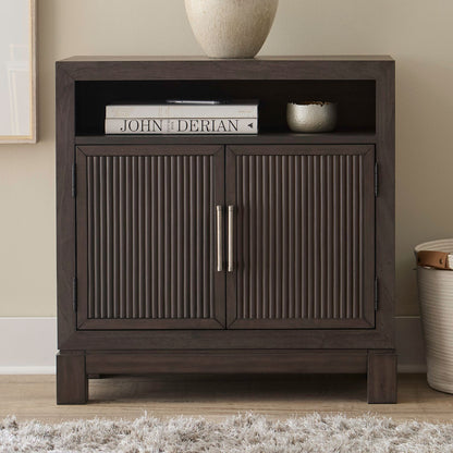 Modern Edge - Bedside Chest With Charging Station - Caffe