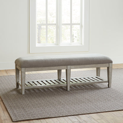 Heartland - Bed Bench - Antique White / Tobacco Tops