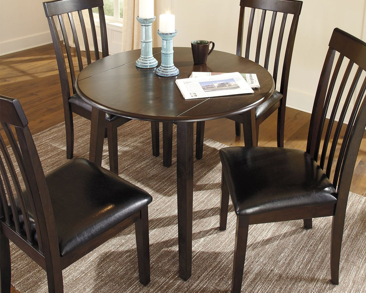 Hammis - Round DRM Drop Leaf Table - Dark Brown