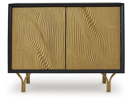 Tayner - Accent Cabinet - Black / Gold Finish