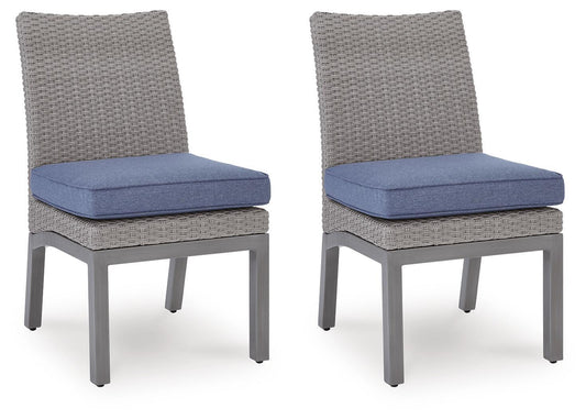 Half Moon Beach - Side Chair With Cushion (Set of 2) - Blue / Gray