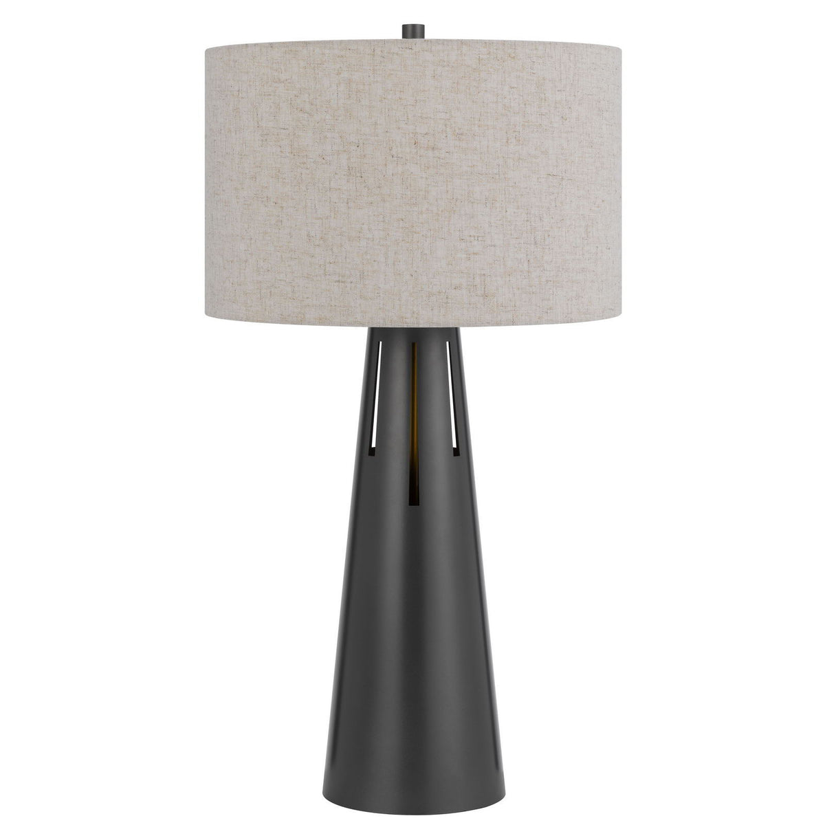 Hayti - 100W 3 Way Metal Table Lamp With 2W LED Night Light - Iron Gray / Beige
