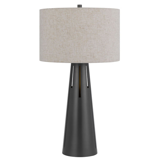 Hayti - 100W 3 Way Metal Table Lamp With 2W LED Night Light - Iron Gray / Beige