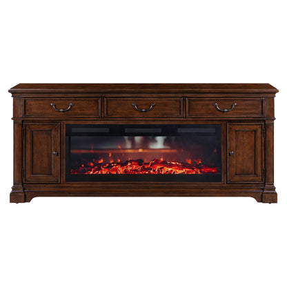 Fireplace TV Consoles - 512 84" Console With Fire FTS - Brown