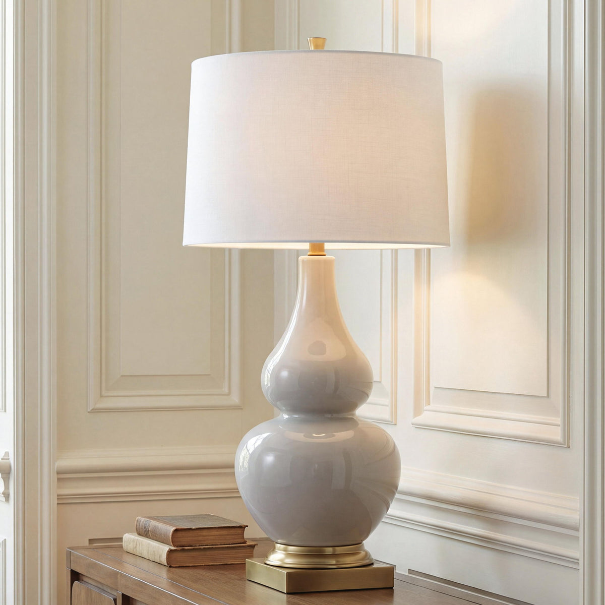 Weswick - Ceramic Table Lamp - Cream / Gold Finish