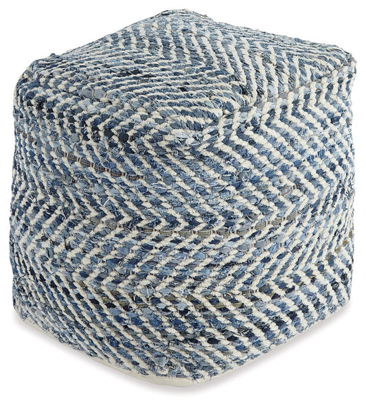 Chevron - Pouf - Blue