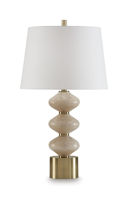 Wardthrone - Poly Table Lamp - Beige / Gold Finish
