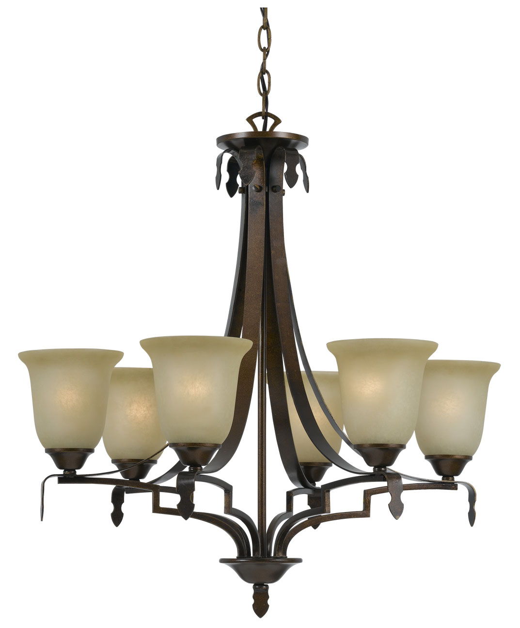Dabois - 29" Height Six Light Chandelier - Gold Bronze
