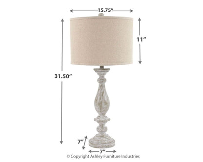 Bernadate - Poly Table Lamp (Set of 2) - Whitewash