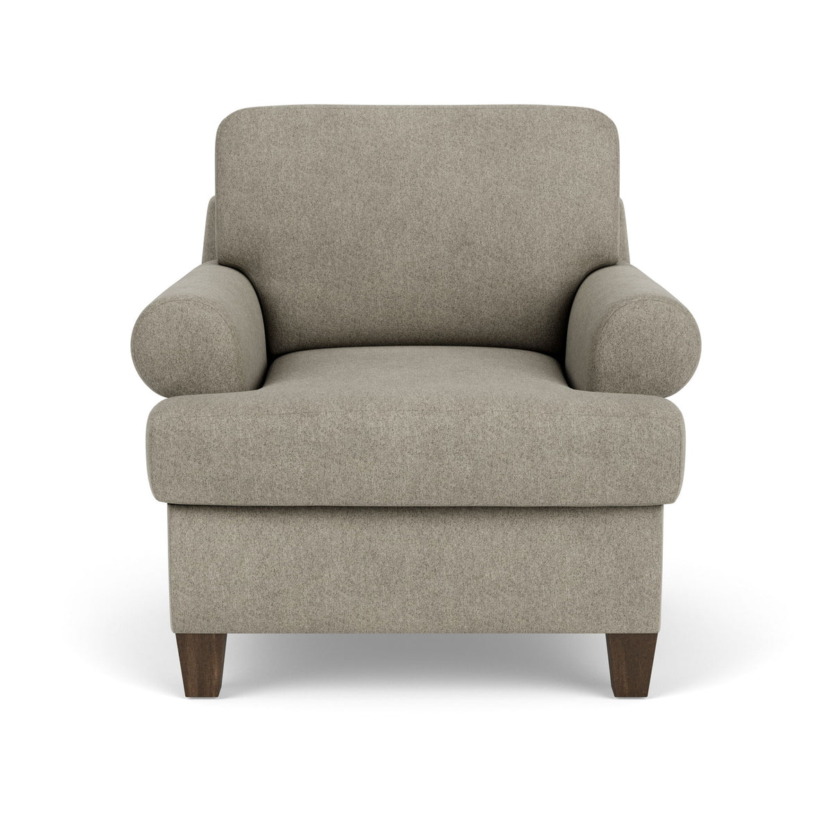 Moxy - Fabric Arm Chair, T-Shaped Seat Cushion, Curved Sock Arms