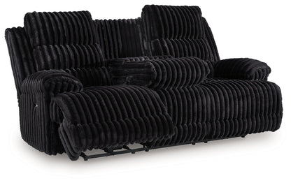 Rhine Falls - Reclining Power Sofa With Drop Down Table - Onyx