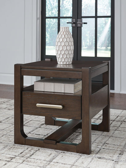Breckington - Square End Table - Dark Brown