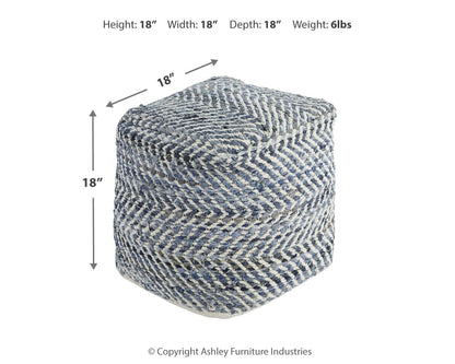 Chevron - Pouf - Blue