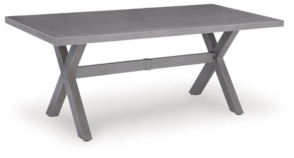 Half Moon Beach - Rectangular Dining Table With Umbrella Option - Gray