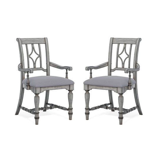 Plymouth - Upholstered Arm Dining Chair (Set of 2) - Gray