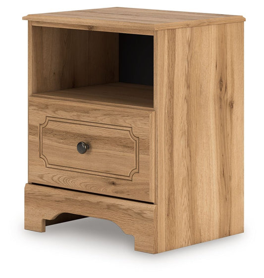 Aleaport - One Drawer Night Stand - Warm Brown