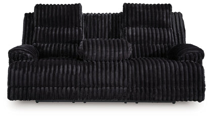 Rhine Falls - Reclining Power Sofa With Drop Down Table - Onyx