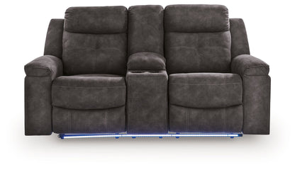 Brysonview - Double Reclining Loveseat With Console - Charcoal