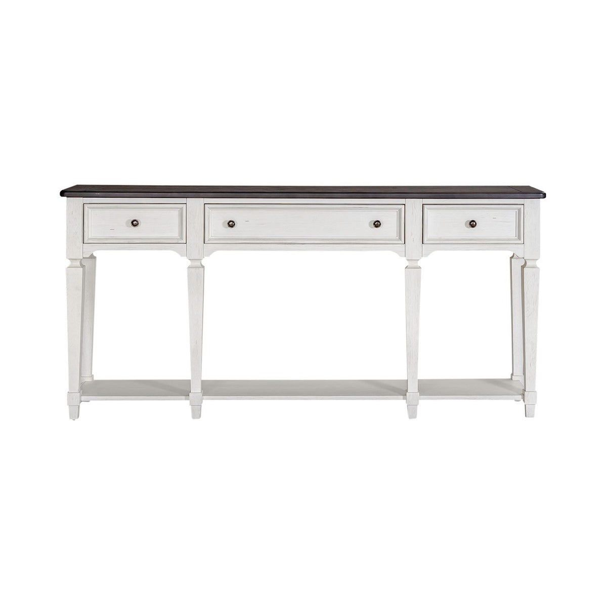 Allyson Park - Hall Table - Wirebrushed White / Charcoal