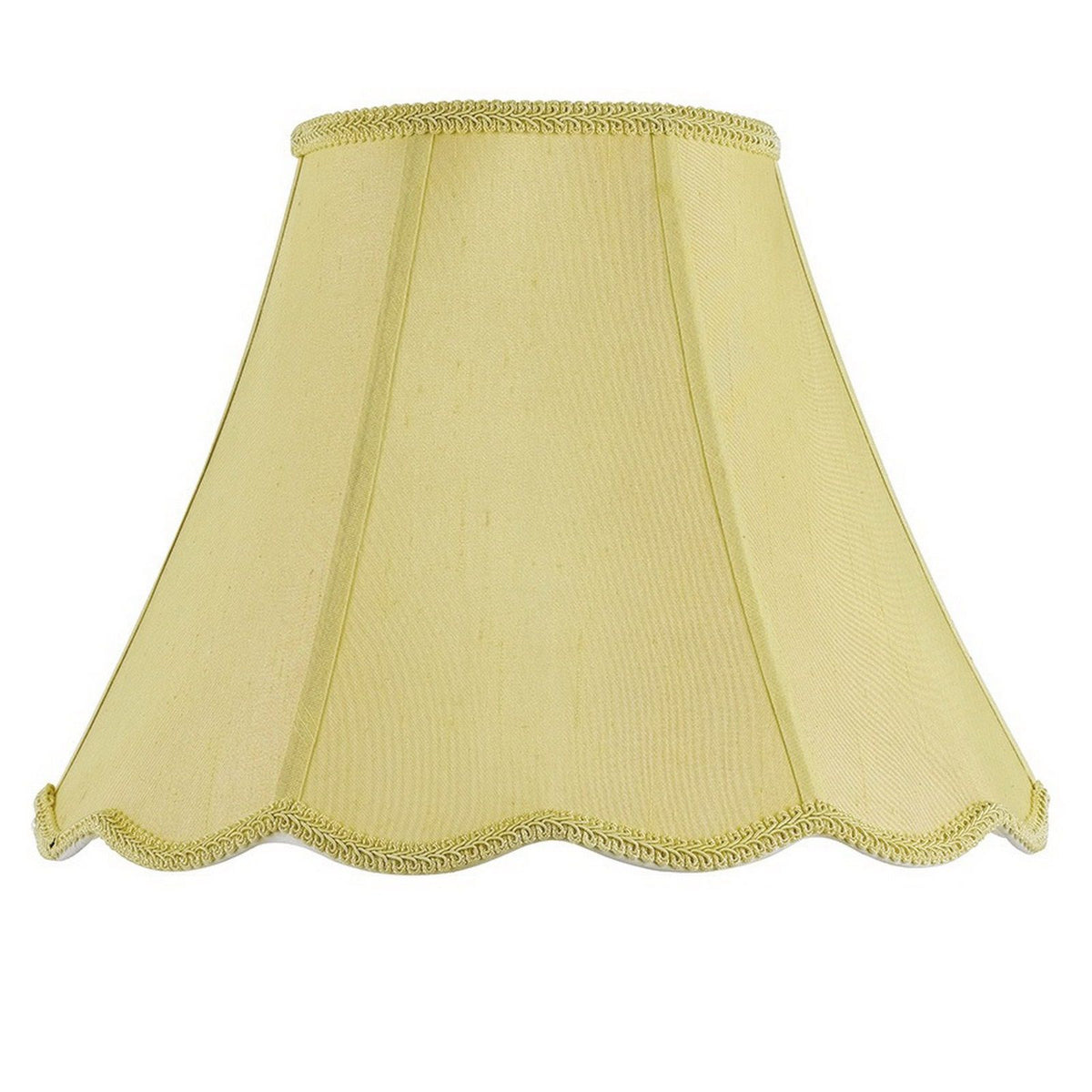 Piped Scallop Bell - 9.5" Height Fabric Shade - Champagne
