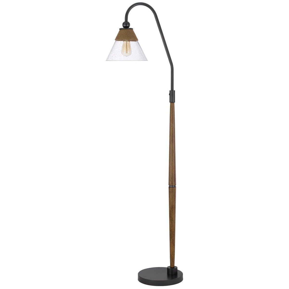 Hinton - 71.25" Height Metal Floor Lamp - Oak / Black