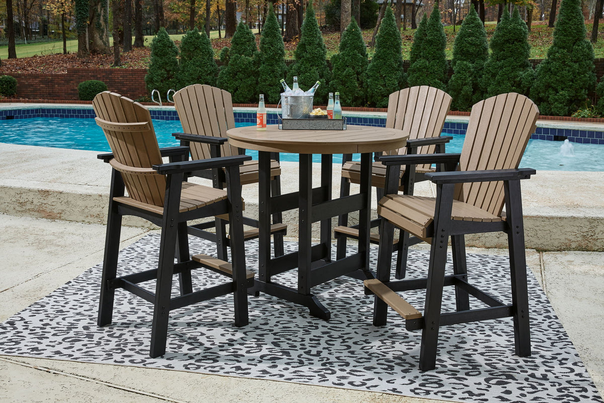 Fairen Trail - 5 Pc. - Dining Set with 4 Chairs - Black / Driftwood