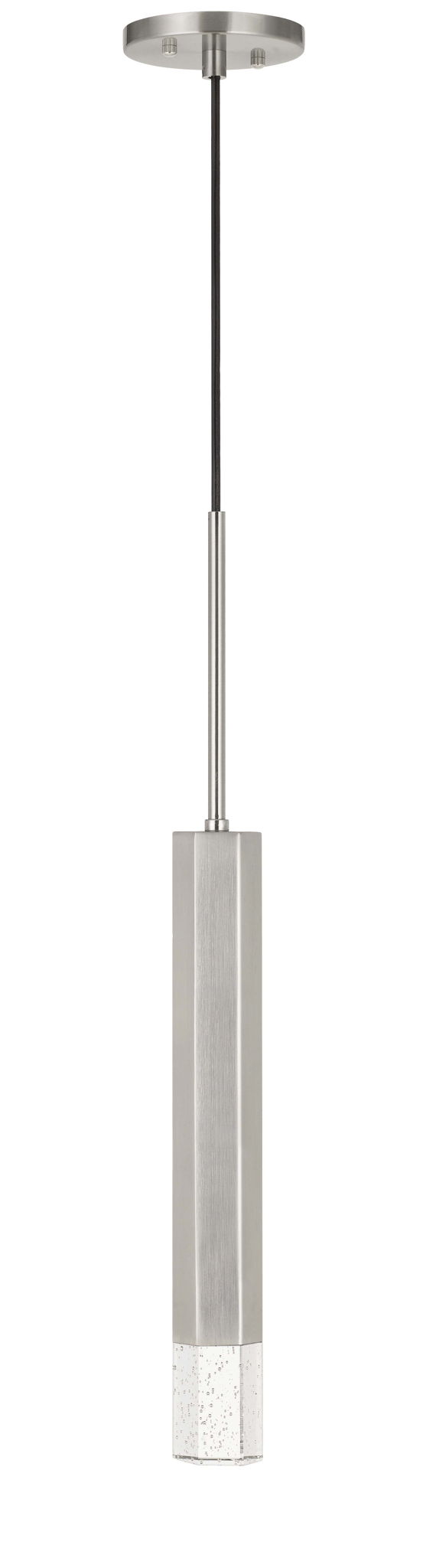 24" Height Aluminum Cast Pendant - Brushed Steel