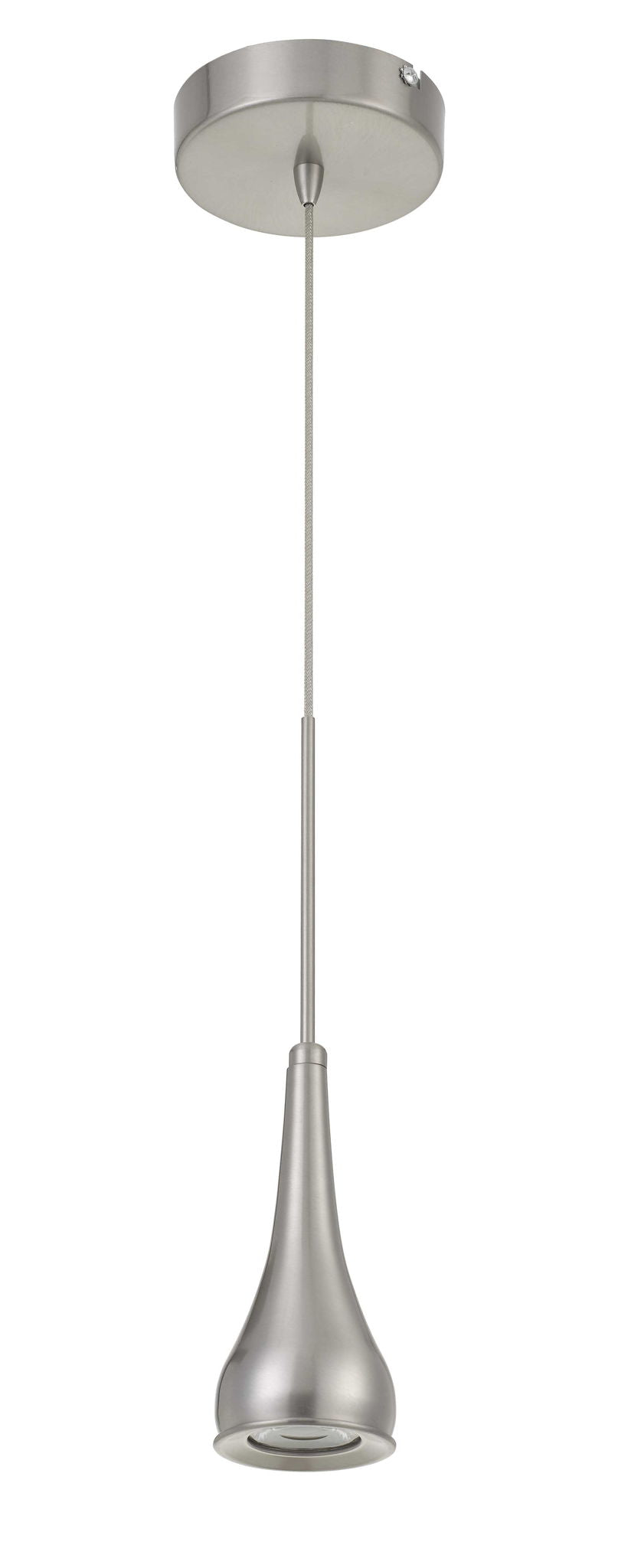 Kornos - 13" Height Metal Mini Pendant - Brushed Steel