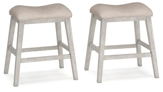 Skempton - Upholstered Stool (Set of 2) - White