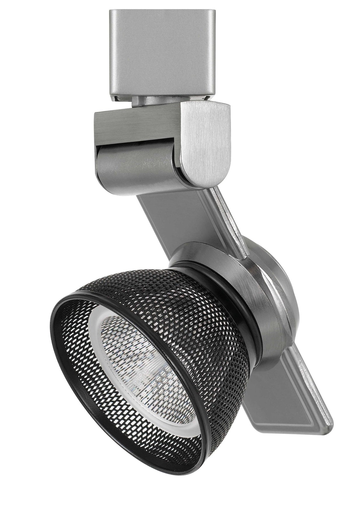 6" Height Metal Track Head - Brushed Steel & Black - Mesh