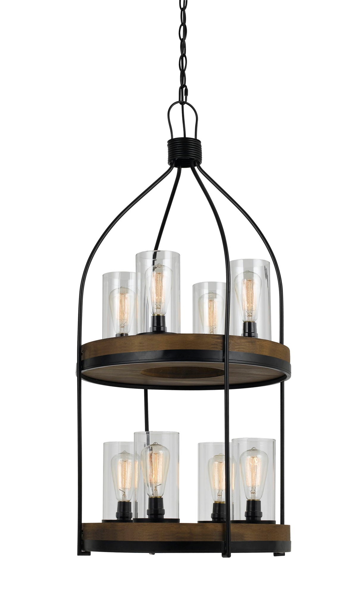 Chardon - 39" Height Metal and Wood Fixture - Iron Wood