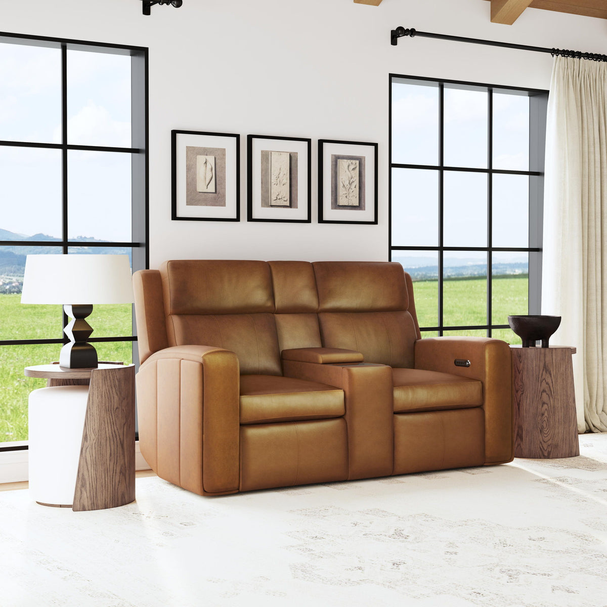 Wyatt - Power Reclining Loveseat With Console & Power Headrests & Lumbar