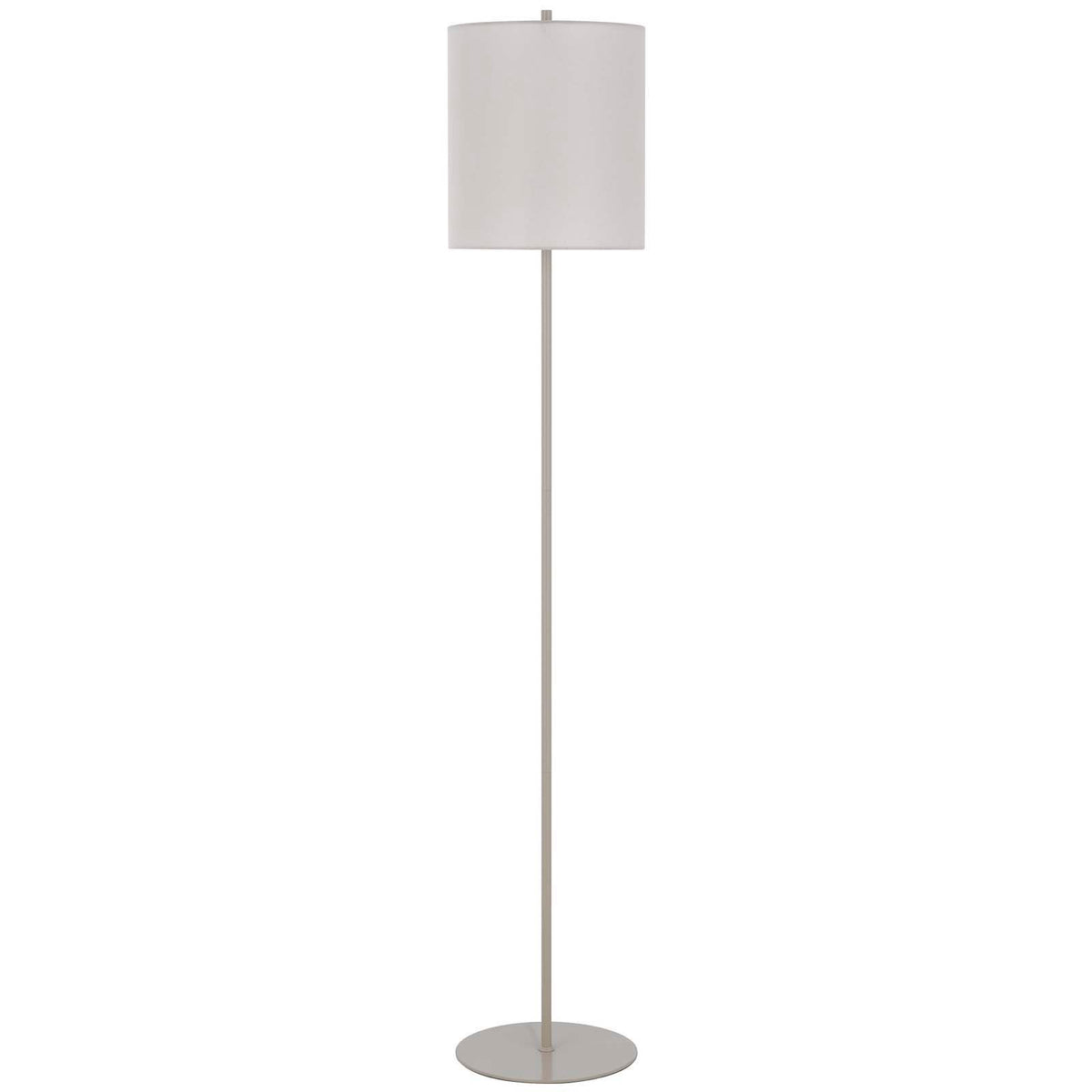 Pole - 100W Metal Floor Lamp With Off White Shade - Painted Silver