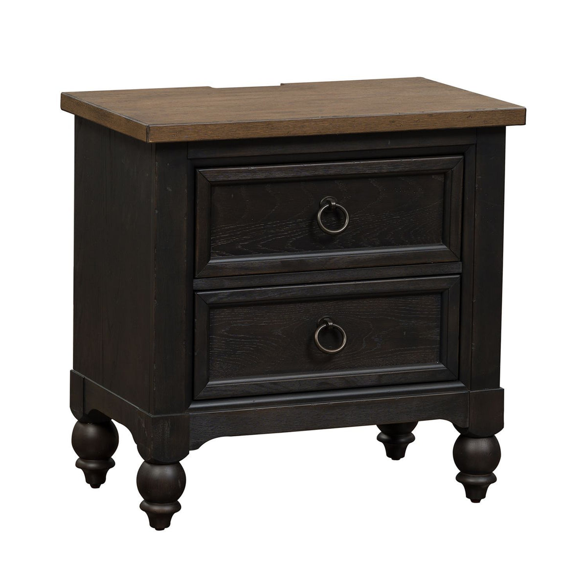 Americana Farmhouse - 2 Drawer Night Stand With Charging Station