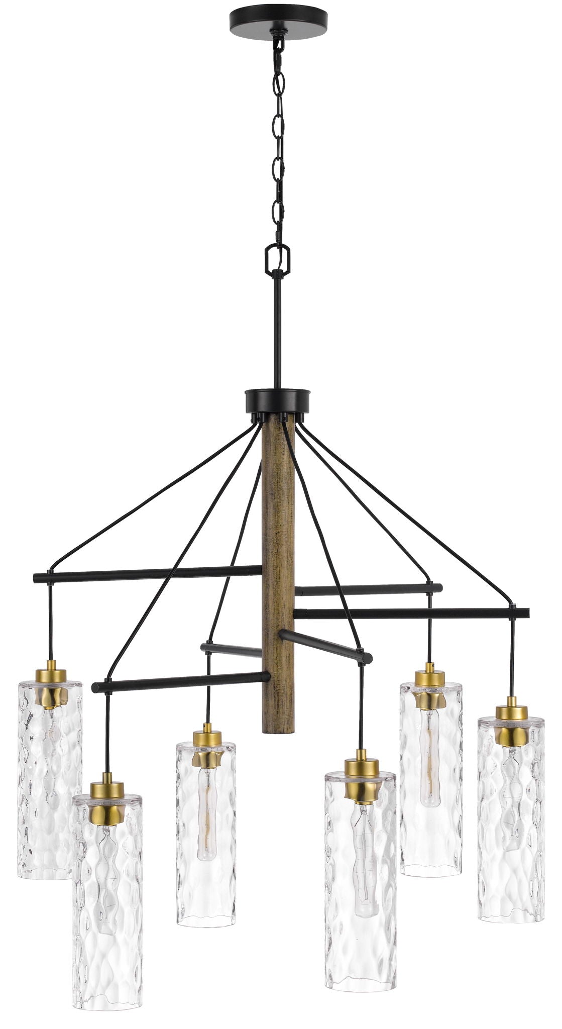 Williston - Chandelier - Antique Brass & Wood