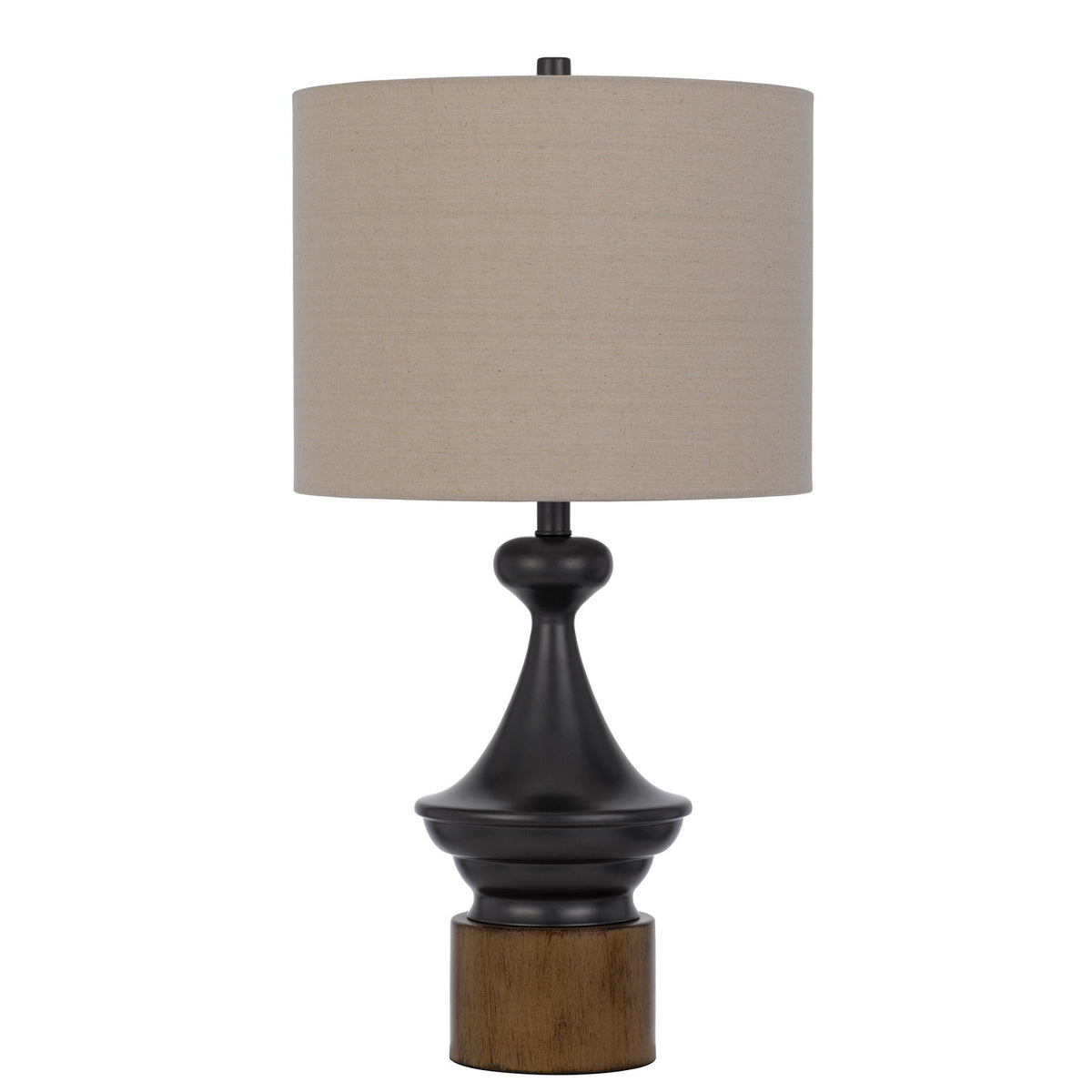 Sterling - 29.5" Height Metal / Wood Table Lamp - Black / Dark Brown