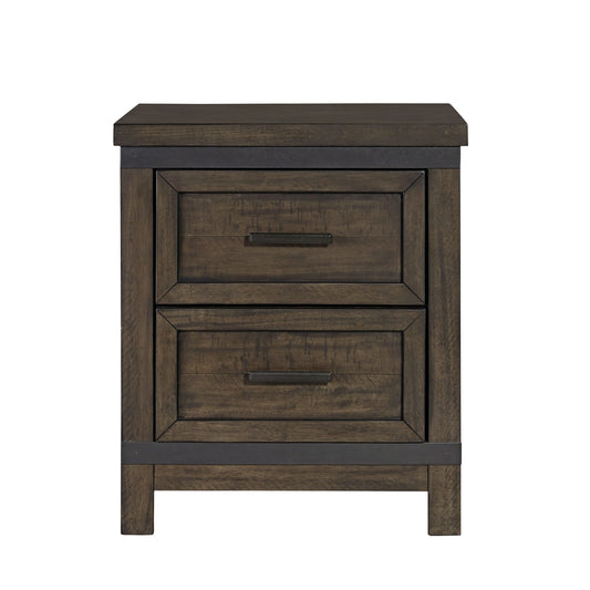 Thornwood Hills - 2 Drawer Nightstand - Rock Beaten Brown
