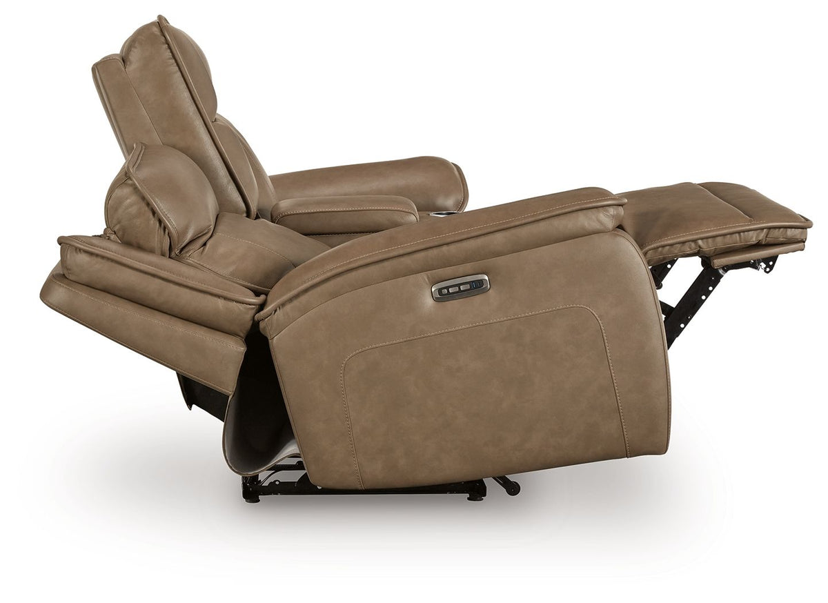 Glencroft - Power Reclining Loveseat With Console / Adjustable Headrest - Sahara