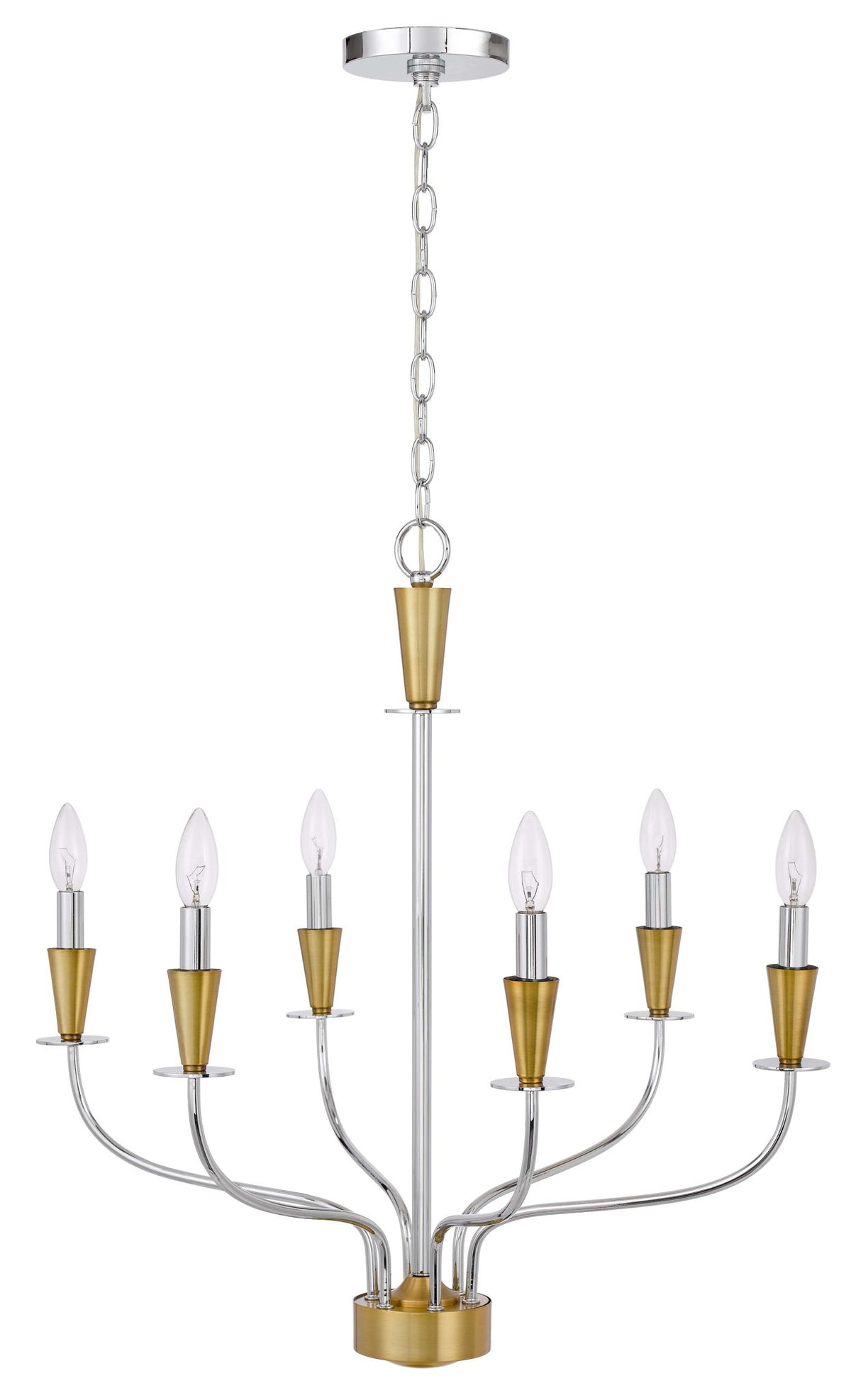 Weston - Chandelier - Chrome & Satin Brass