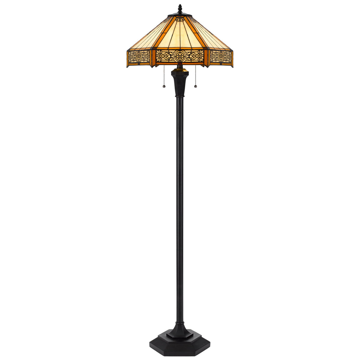 3111 Tiffany - 3112 Tiffany 60" Height Metal / Resin Floor Lamp - Dark Bronze